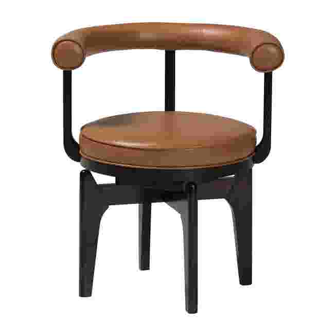 Delacruz swivel dining chair front view with backrest
