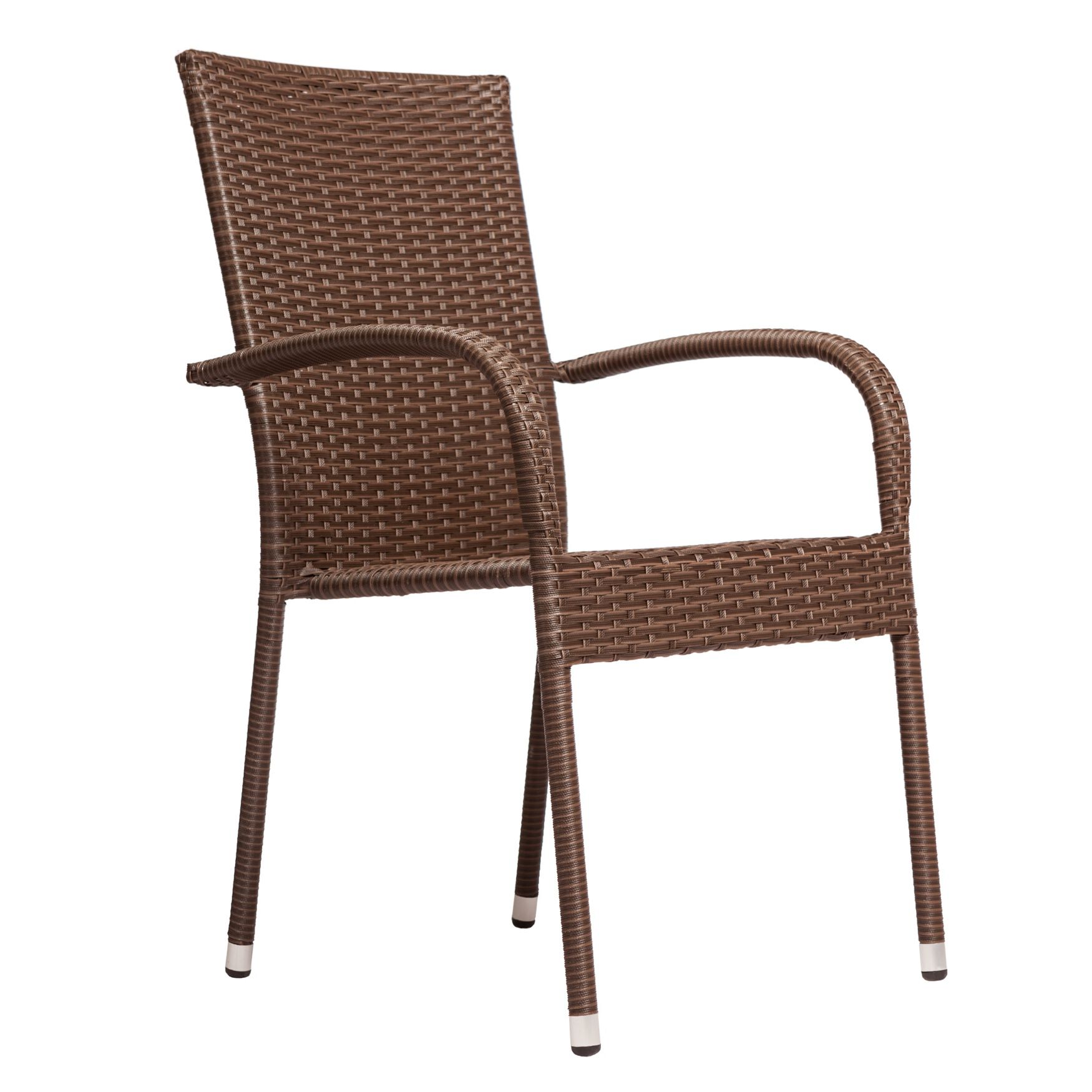 Morgan Outdoor Wicker Stacking Chair - Mocha - Set of 4, MOCHA, hi-res image number 0