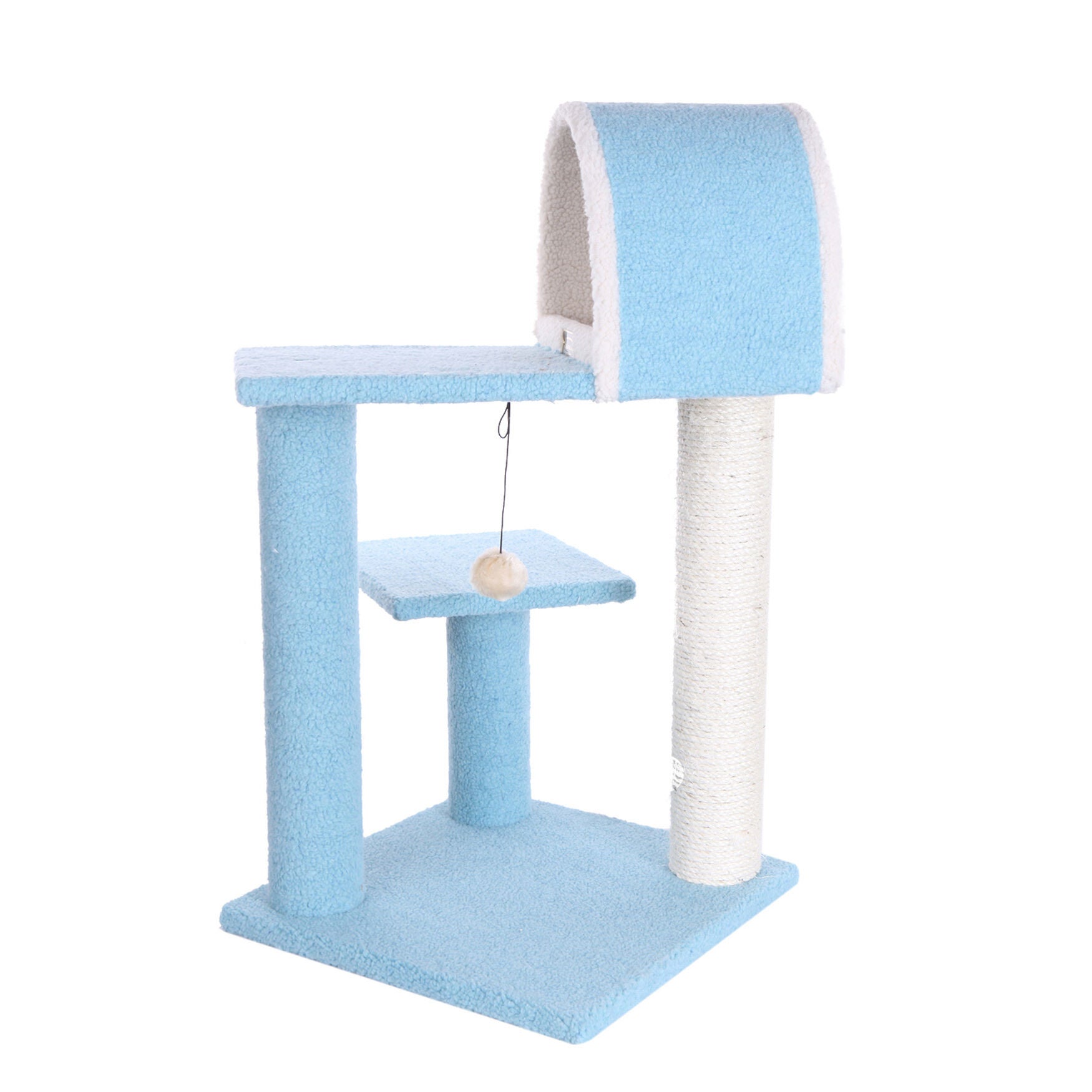 Real Wood 29 inches Cat Tree With Scratcher And Tunnel, , alternate image number 3