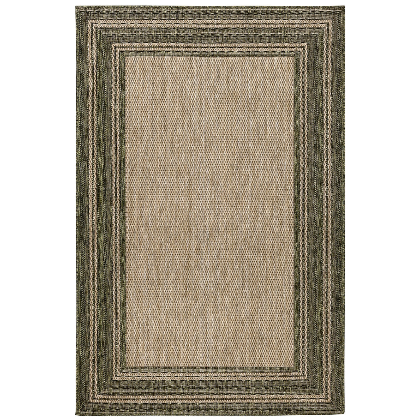 Liora Manne Carmel Multi Border Indoor/Outdoor Rug, GREEN, hi-res image number 0