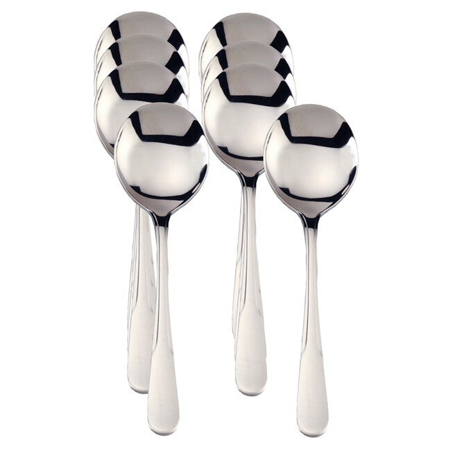 Soup Spoons Boxed Stainles Steel, Set 8, GRAY, hi-res image number null