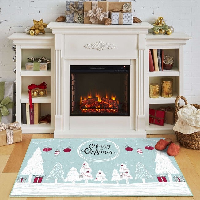 Merry Forest Light Blue Kitchen Rug, , alternate image number 7