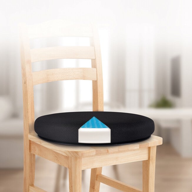 Gel Swivel Cushion, BLACK, hi-res image number 0