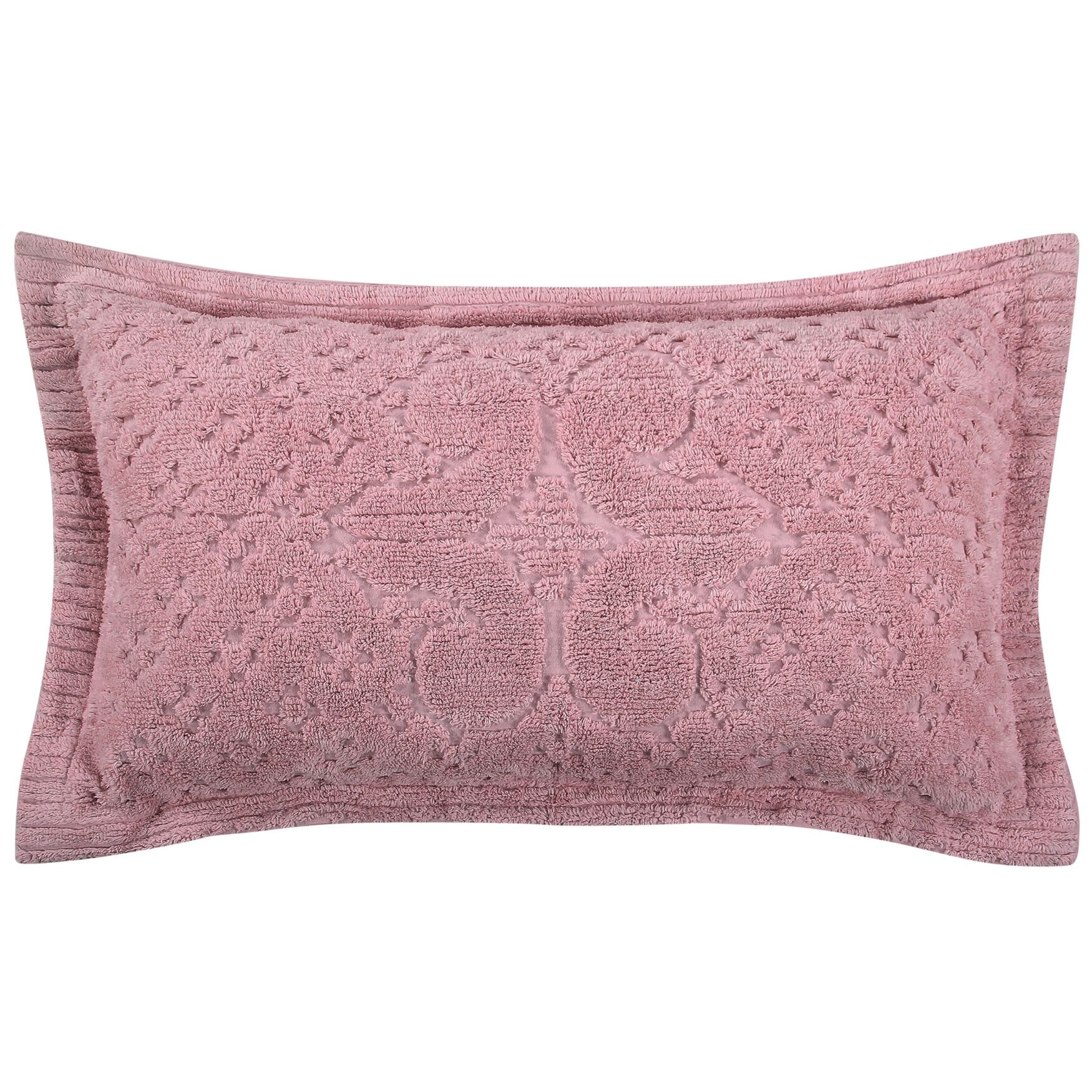 Ashton Collection Tufted Chenille Sham , PINK, hi-res image number 0