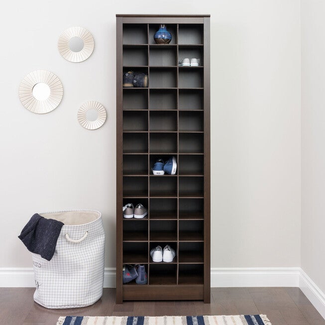 Space-Saving Shoe Storage Cabinet, ESPRESSO, hi-res image number 0