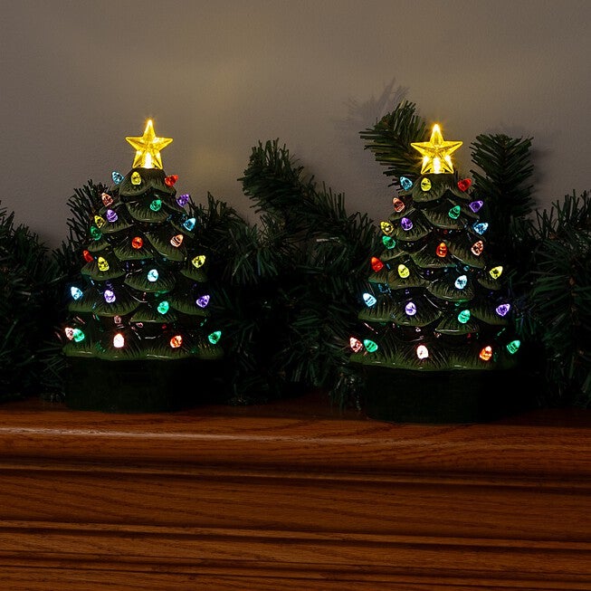 Ceramic Half Trees, Set of 2, , alternate image number null