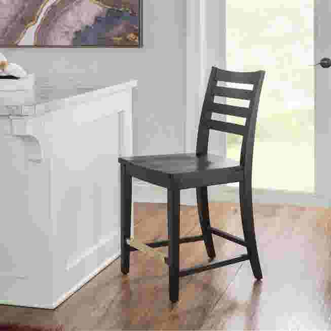 Stool placed near kitchen counter