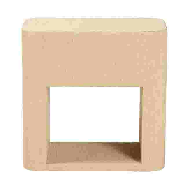 Beauford grasscloth nightstand open shelf view
