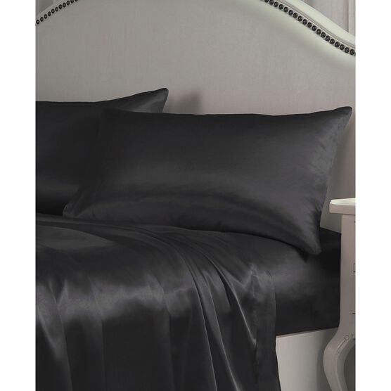 Belles & Whistles Black Satin Sheet Set, , alternate image number null