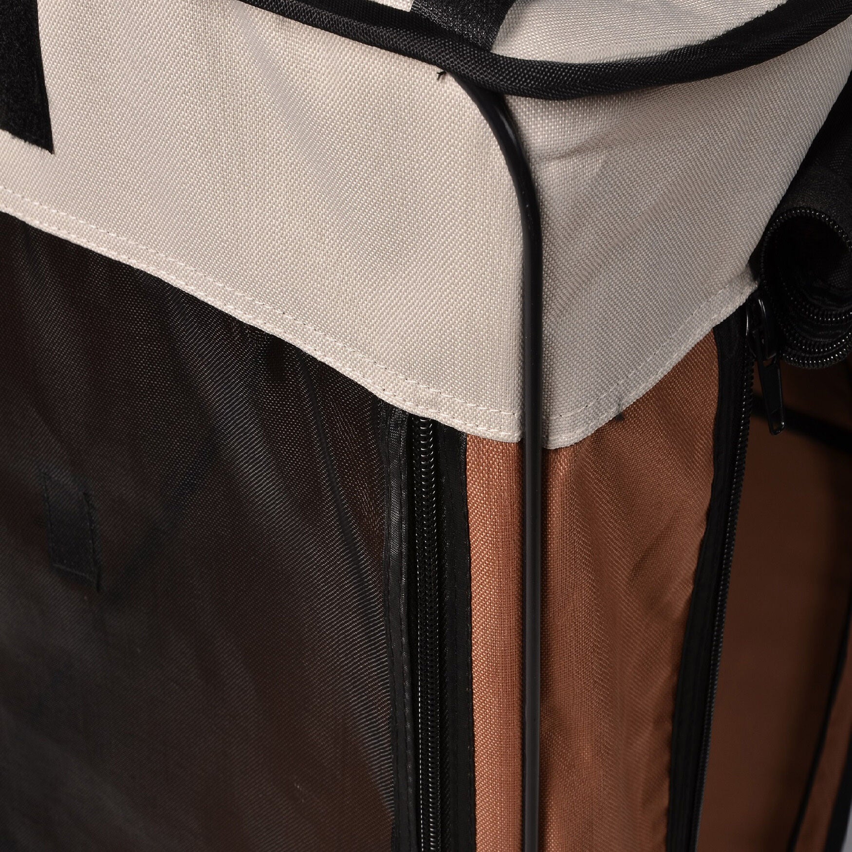 Large Portable/Foldable Kennel, 31.8 inches x 22.5 inches x 24.5 inches/25.6 inches x 20.86 inches x 2.35 inches, Brown, , alternate image number 6