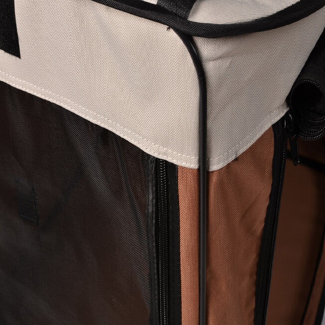 Large Portable/Foldable Kennel, 31.8 inches x 22.5 inches x 24.5 inches/25.6 inches x 20.86 inches x 2.35 inches, Brown, , alternate image number 6