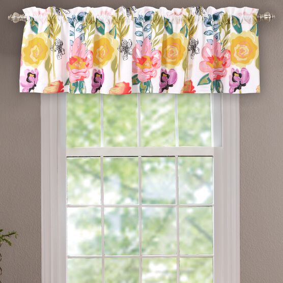 Watercolor Dream Window Valance , WHITE, hi-res image number null