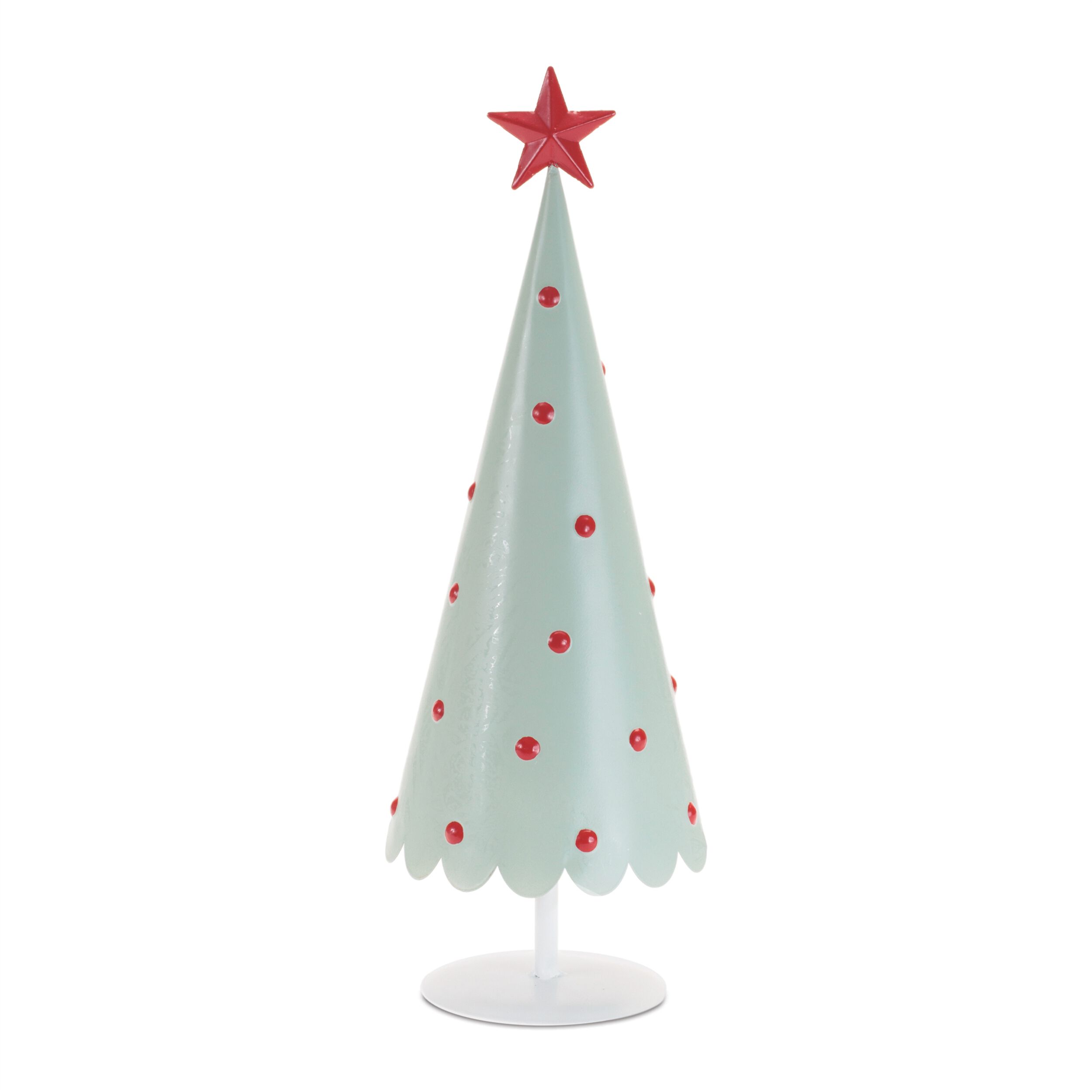 Metal Christmas Tree with Red Star (Set of 2), MINT RED, alternate image number 3