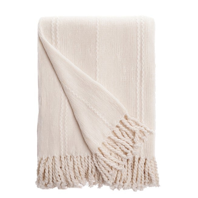 Battilo Home Cable Knit Woven Luxury Throw Blanket With Tasseled Ends, 50 inchesx60 inches, , on-hover image number null