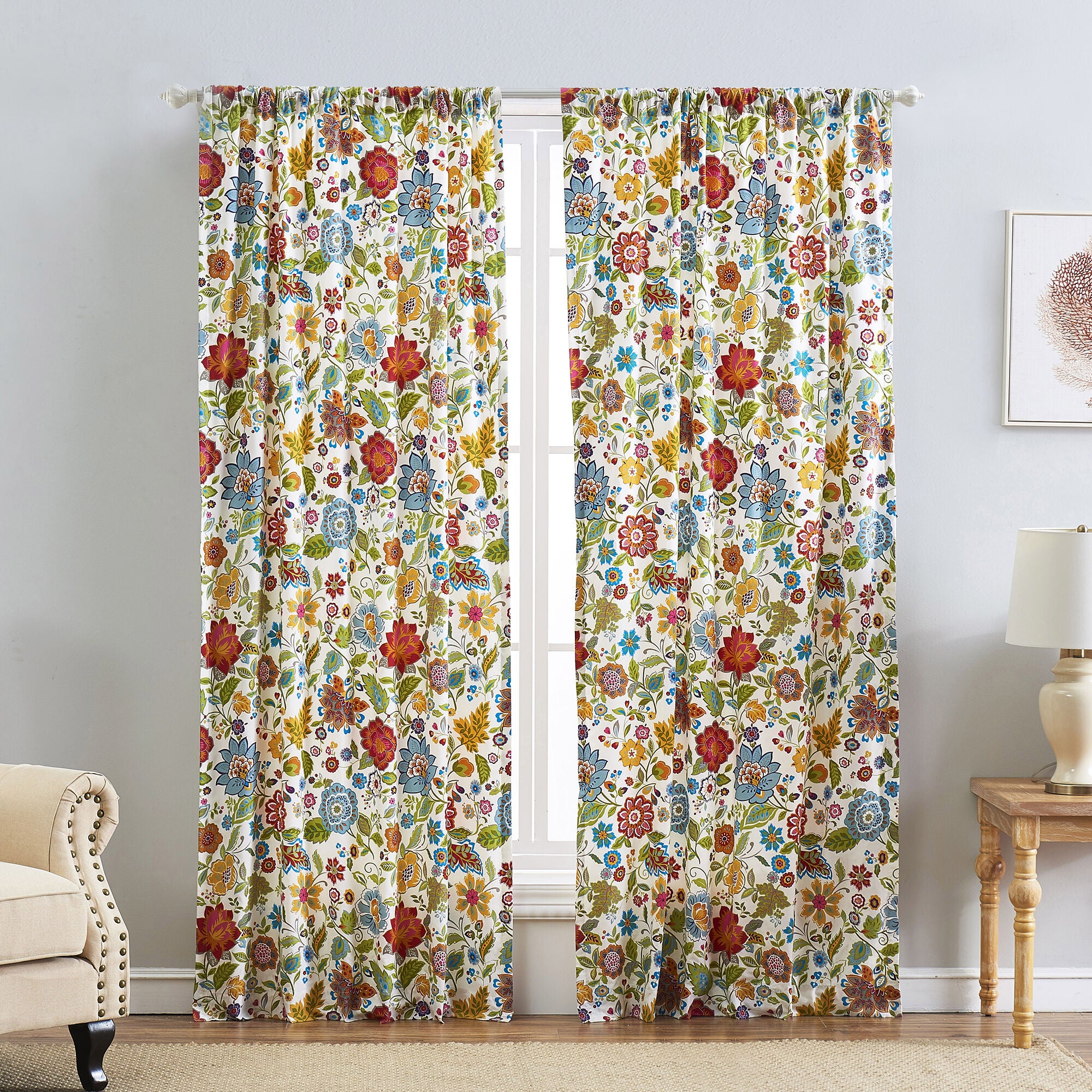 Astoria Window Curtain Panels, Set of 2, WHITE, hi-res image number 0