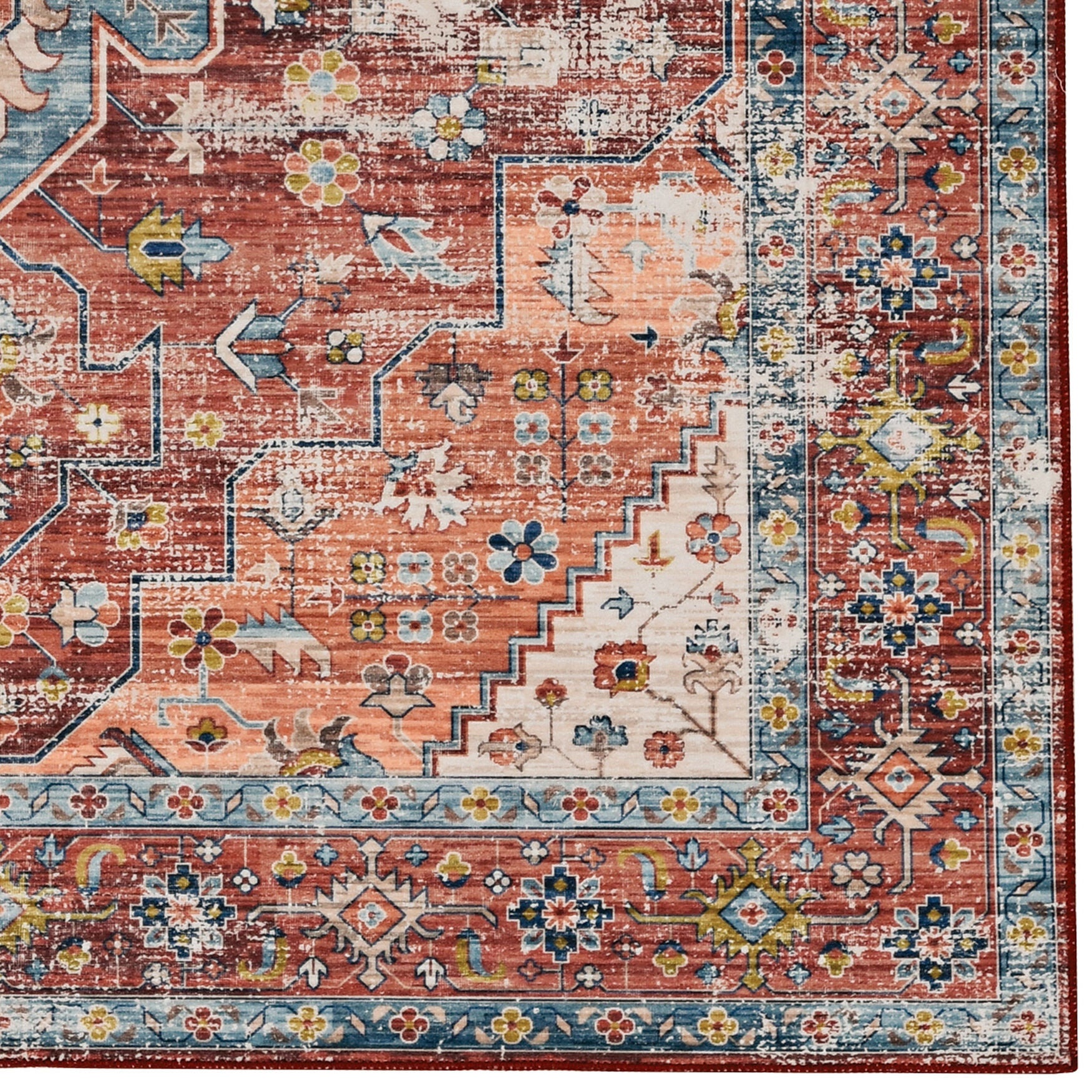 Washable Carter Rust/Ivory Rug, , alternate image number 3