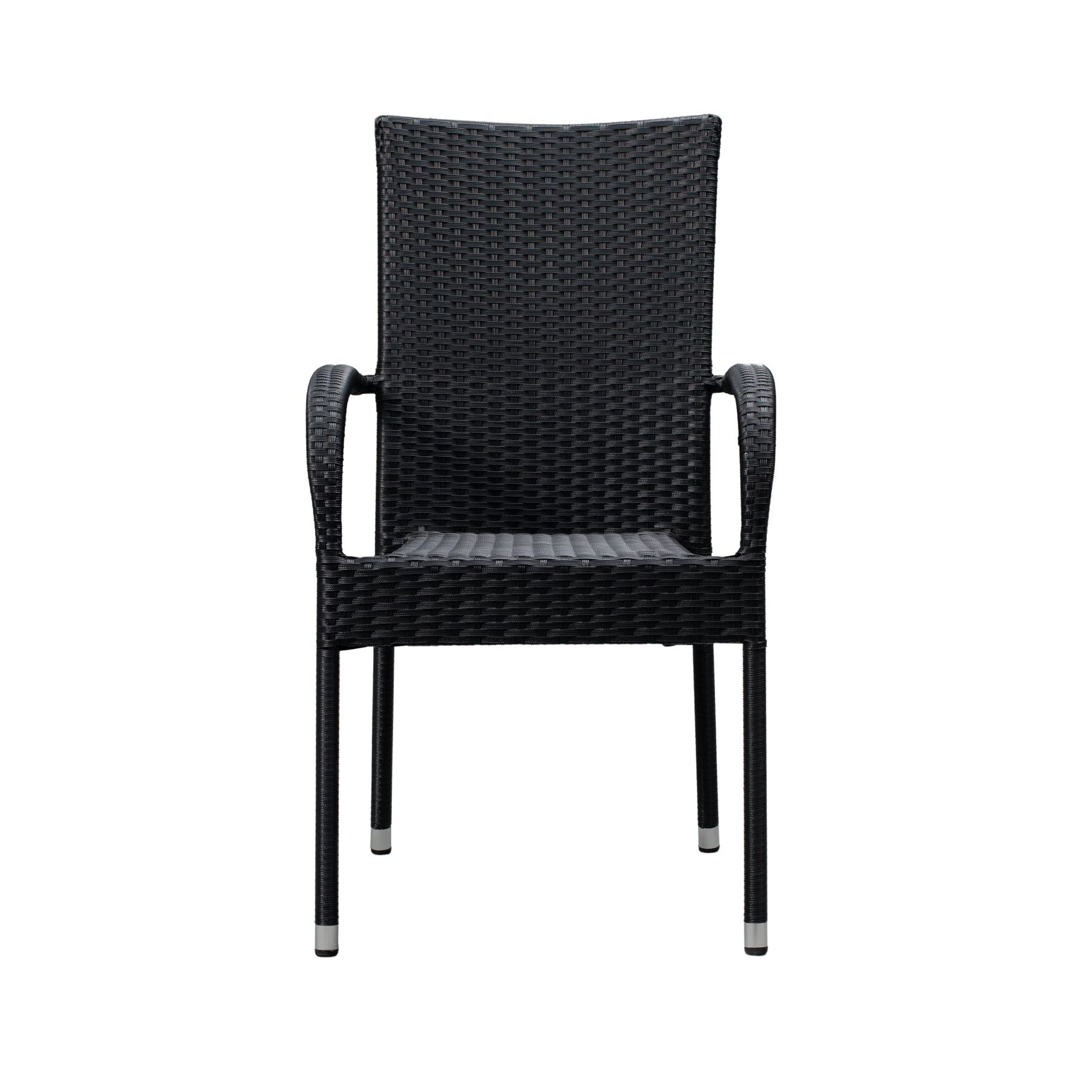 Morgan Outdoor Wicker Stacking Chair - Black - Set of 4, , alternate image number 4