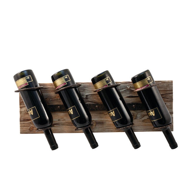 Metal And Wood Wine Rack, WOOD, hi-res image number null