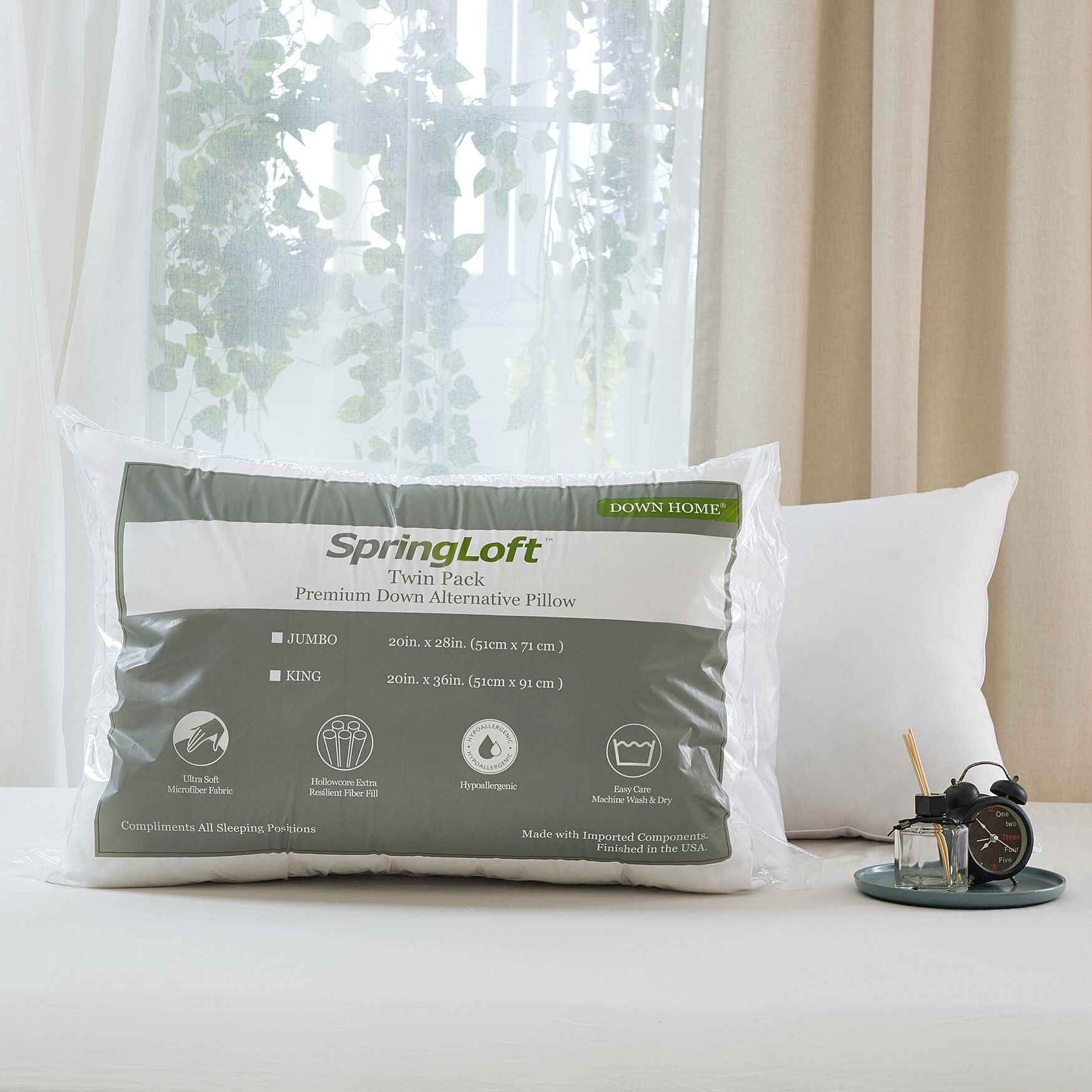 Springloft&trade; Twin Pack Down Alternative Pillow, , alternate image number 2