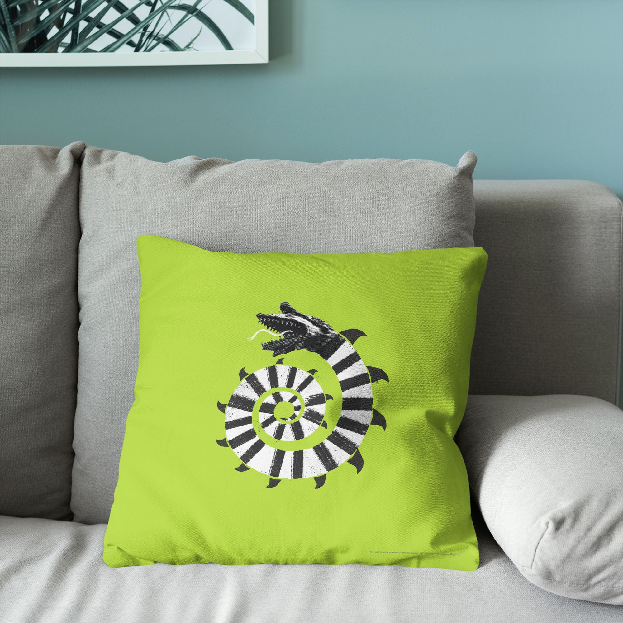 Warner Bros. Beetlejuice Mind The Sandworms Throw Pillow 18X18 Inches, GREEN, alternate image number 3