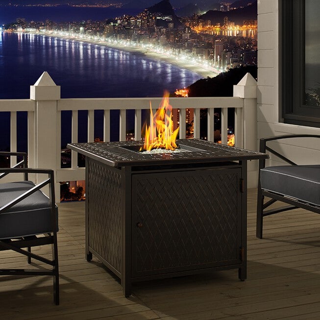 Cartney 32 inches Square Aluminum LPG/NG Fire Pit, , on-hover image number null