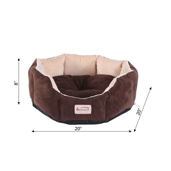 Cozy Pet Bed, Mocha/Beige For Cats And Extra Small Dogs, , alternate image number null