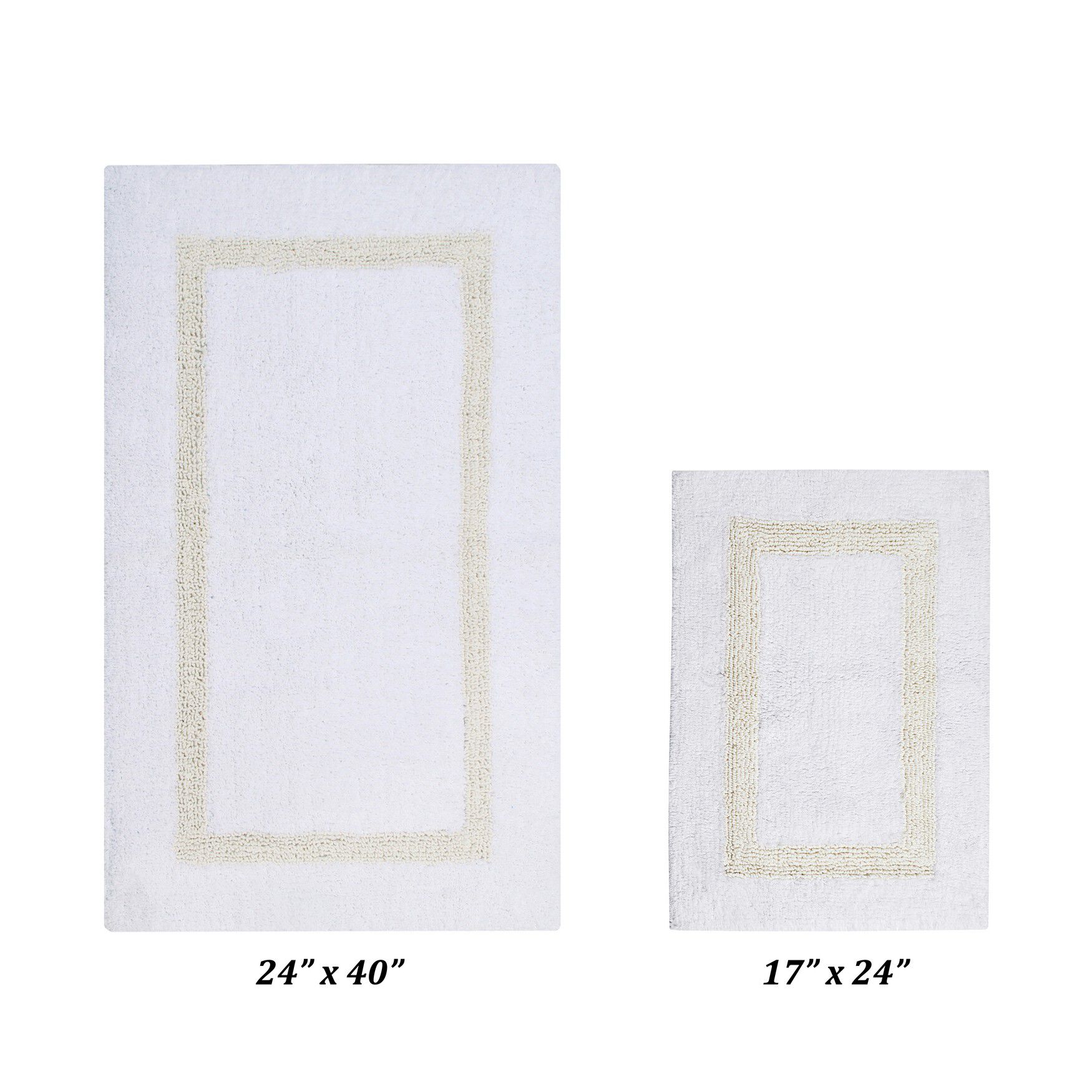 Hotel Collectionis Bath Mat Rug, 2 Piece Set (17 inches x 24 inches | 24 inches x 40 inches), WHITE IVORY, hi-res image number 0