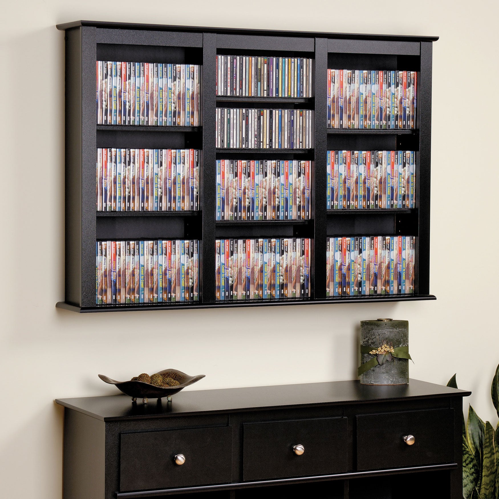 Triple Wall Mounted Multimedia Storage , ESPRESSO, hi-res image number 0