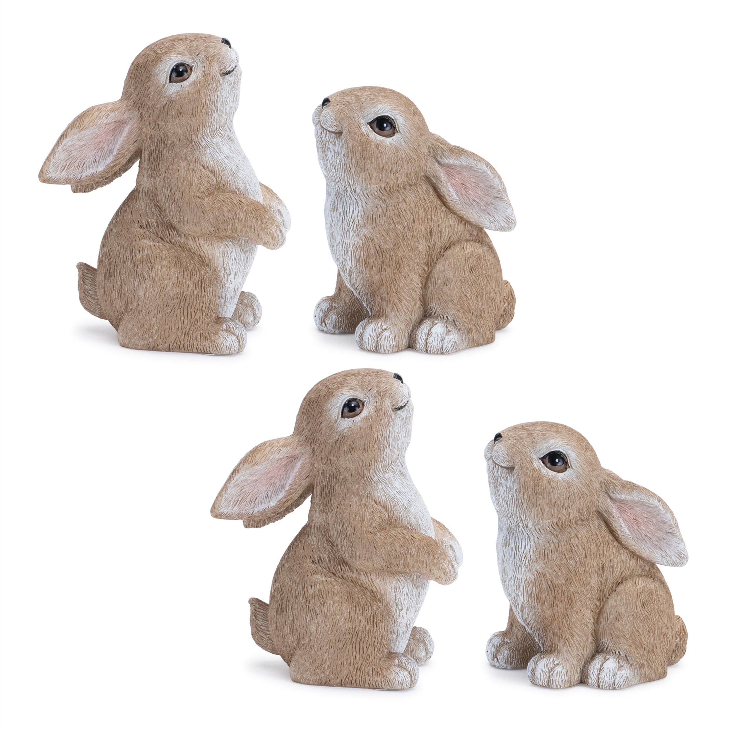 Woodland Bunny Figurine (Set of 4), BEIGE/WHITE, alternate image number 3