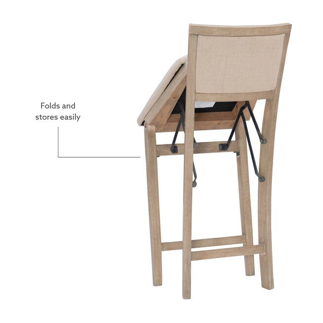 Keira Grey Wash Pad Back Folding Cnter Folding Stools, , alternate image number null