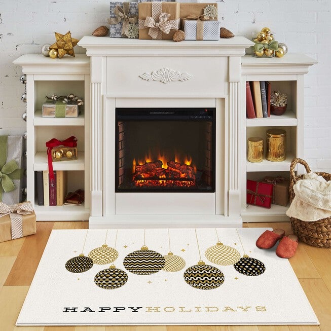 Holiday Ornaments Gold Kitchen Rug, , alternate image number 5