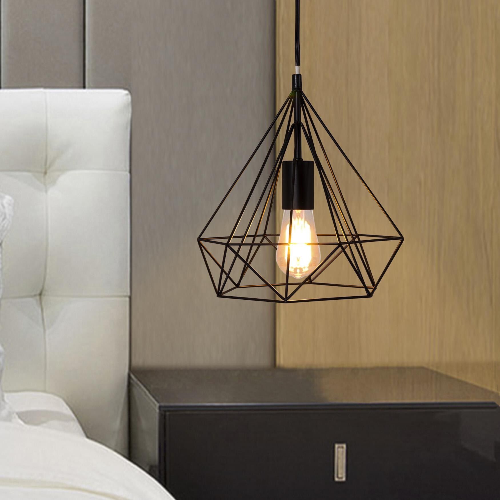 Black Metal 11 inches Pendant Light, Set 2, , on-hover image number 1