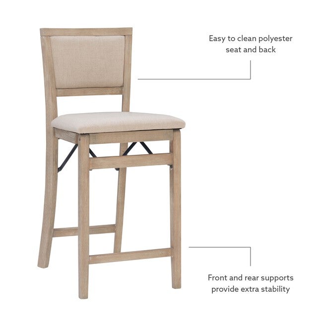 Keira Grey Wash Pad Back Folding Cnter Folding Stools, , alternate image number null