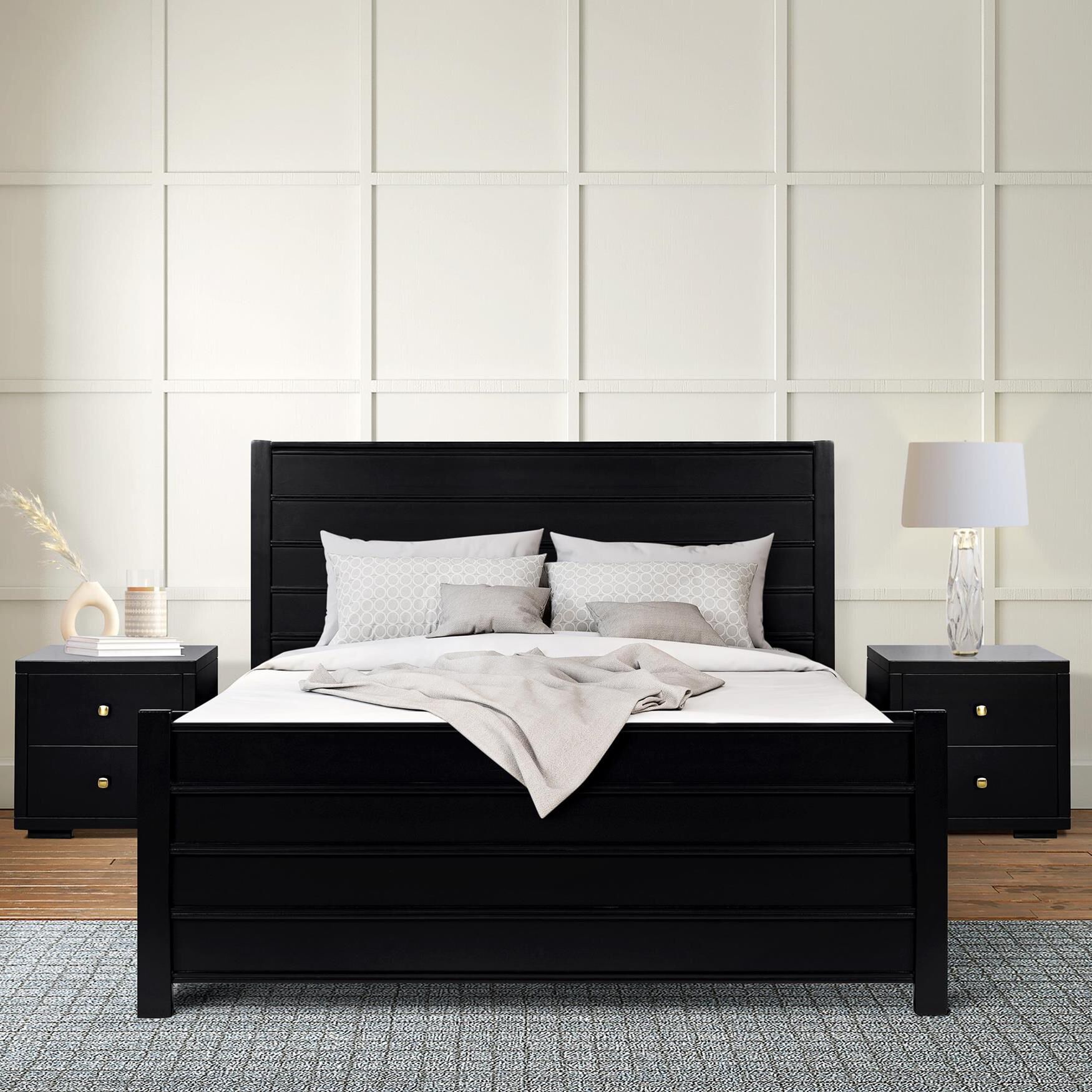 Caroline Wooden Platform Bed in Oak, King, , alternate image number 14