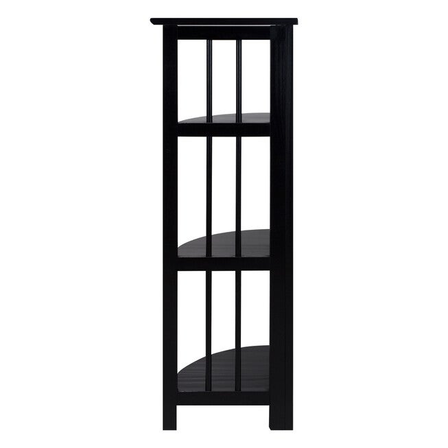 4-Shelf Corner Folding Bookcase-Black, , on-hover image number null