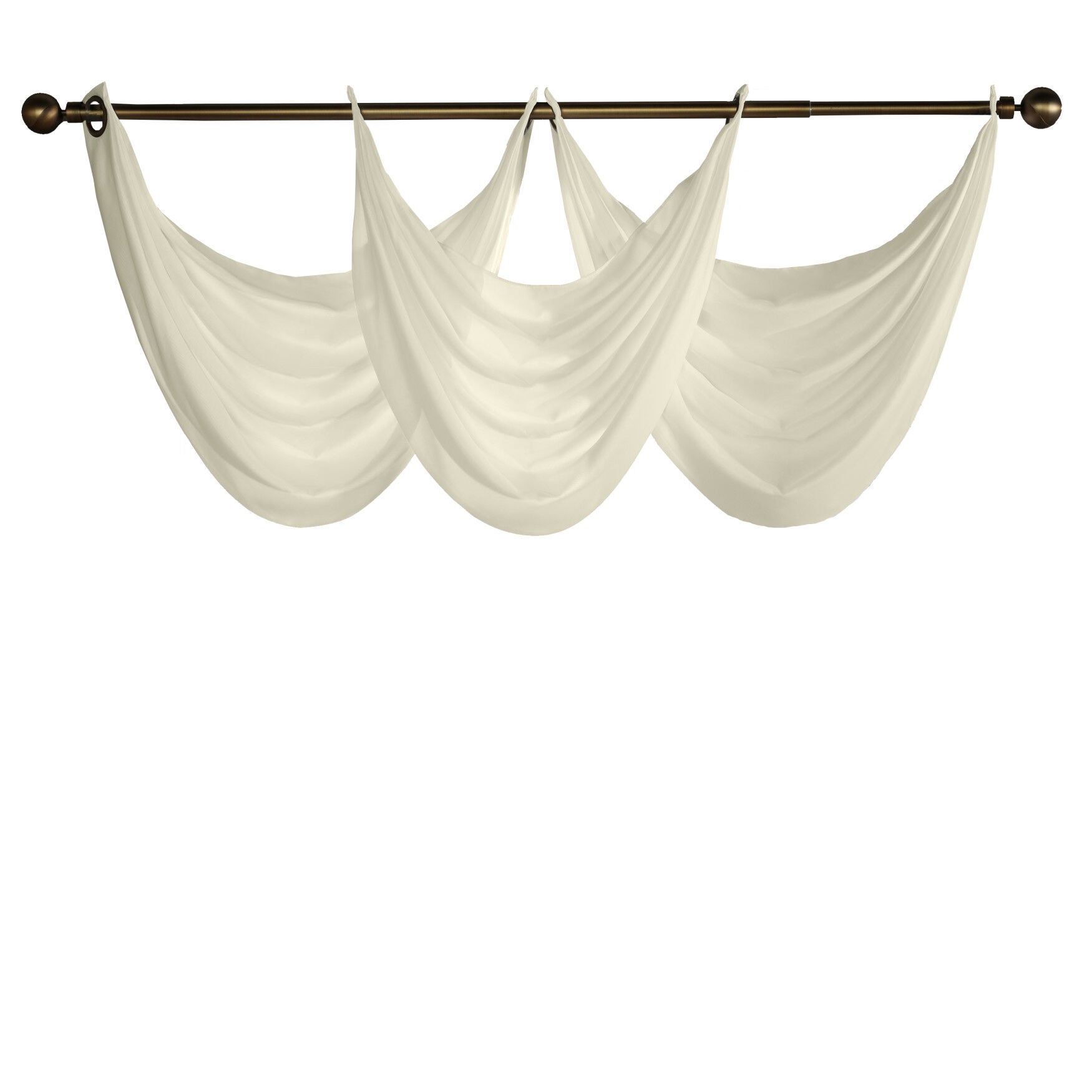 Rhapsody Lined Light Filtering Grommet Ascot Valance, , on-hover image number 1