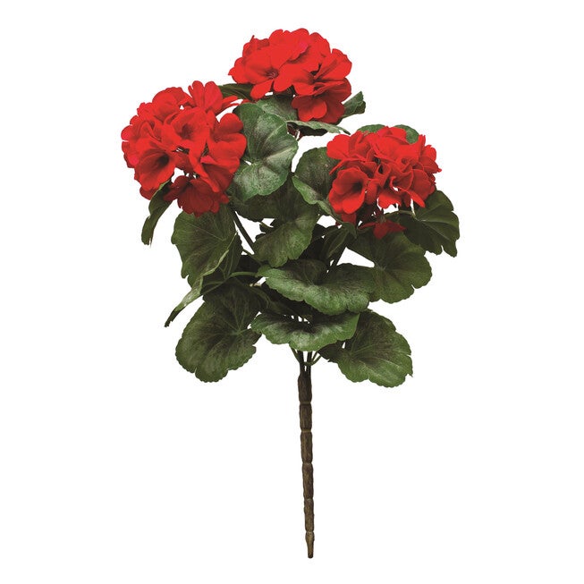 Red Geranium Floral Bush (Set Of 2), RED, hi-res image number null
