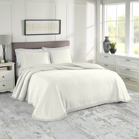 Woven Jacquard Bedspread Set, WHITE, hi-res image number null