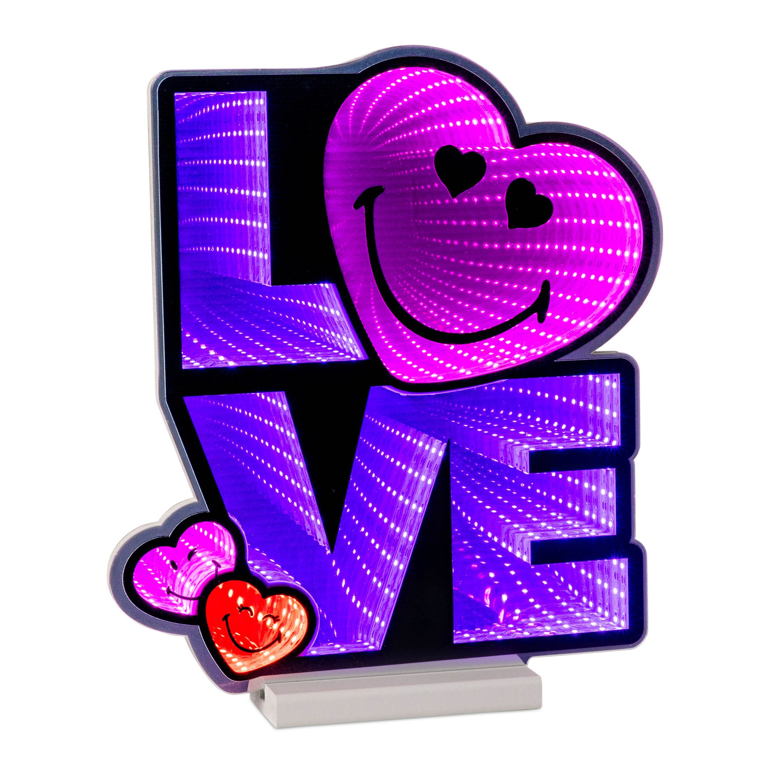 SmileyWorld Love Square Ekkolight 14.5 inchesH, PURPLE, hi-res image number 0