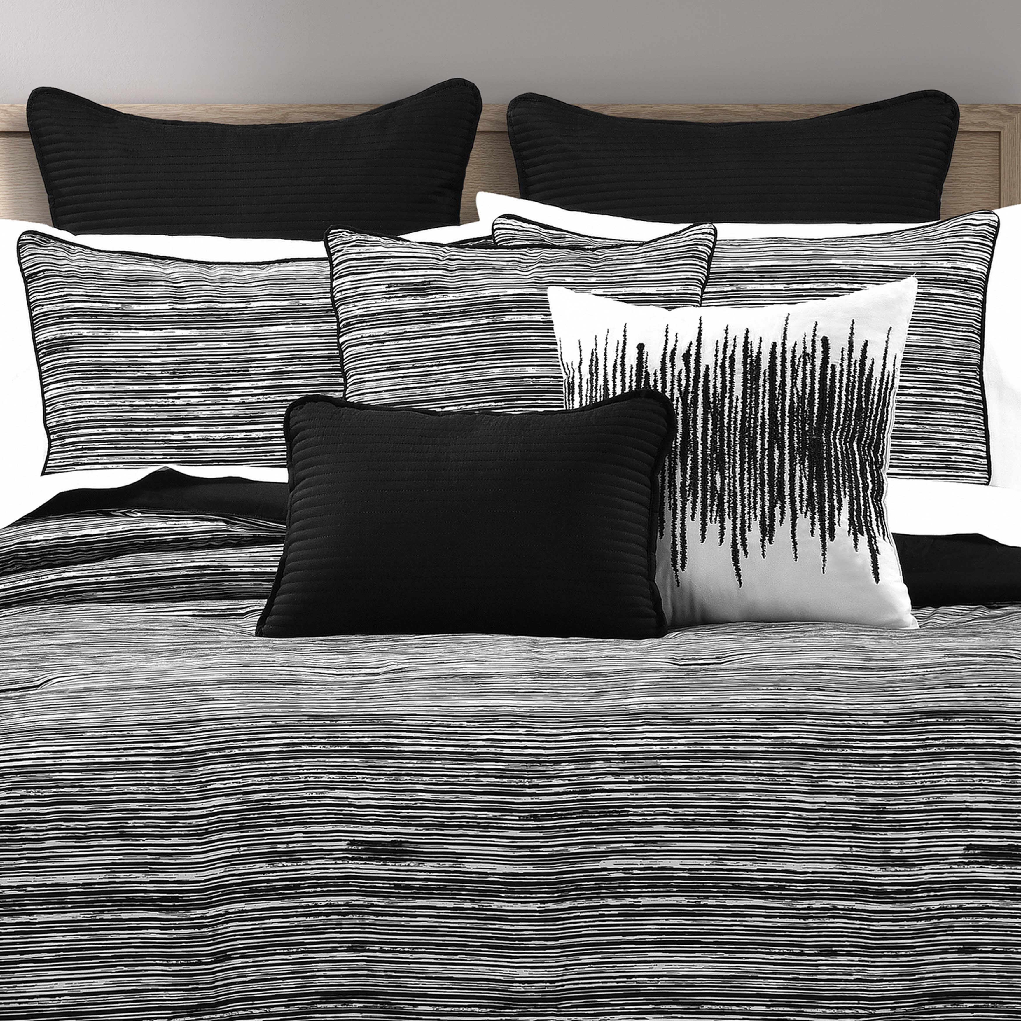 Dalton 3 Piece Comforter Set, BLACK, alternate image number 2