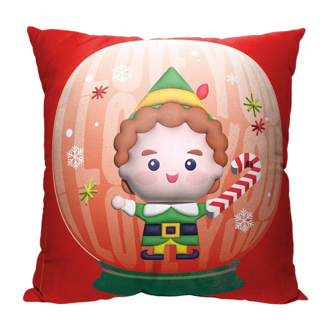 Wb Elf I Love You Snow Globe Printed Throw Pillow, O, hi-res image number null