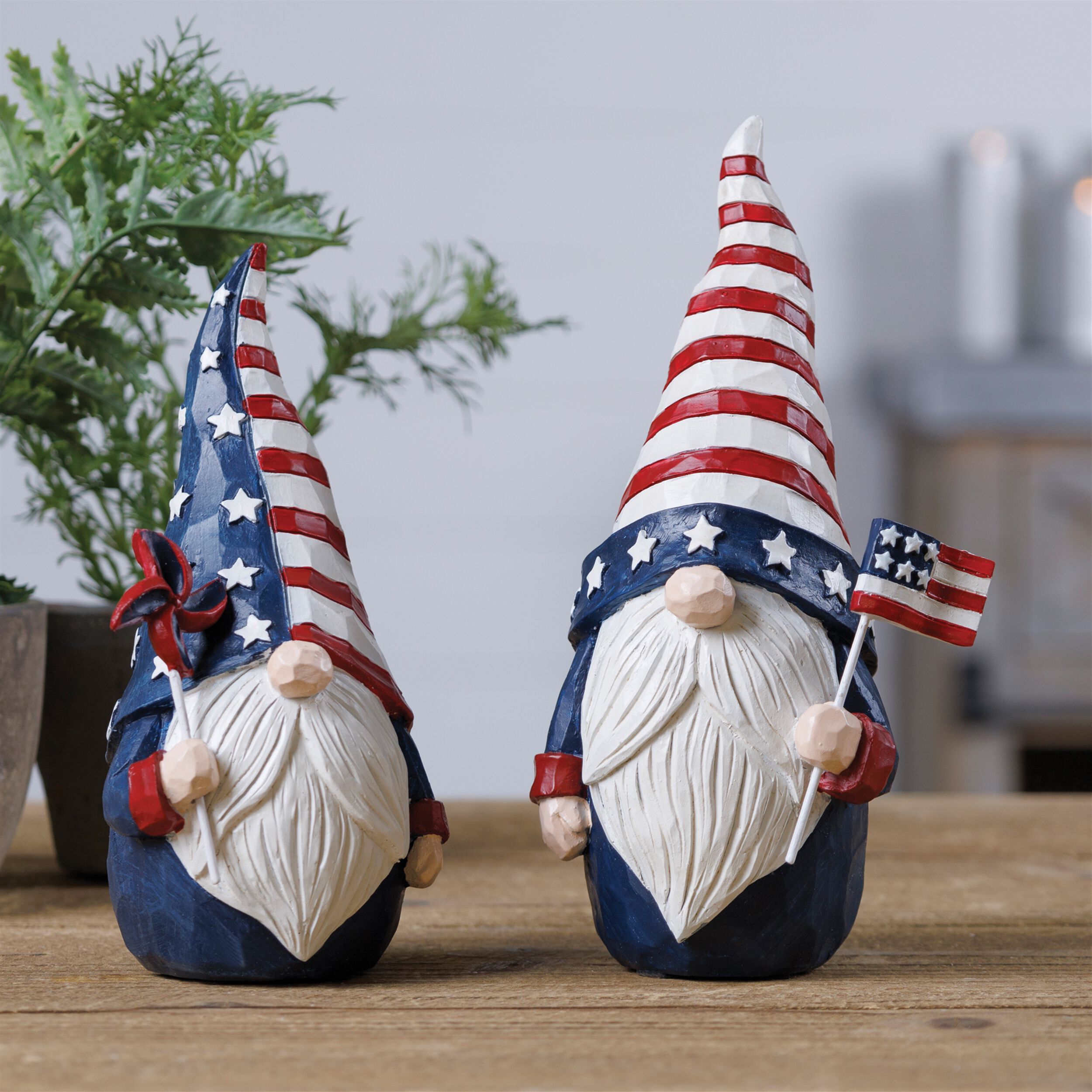 Americana Gnome Figurine (Set of 2), RED WHITE BLUE, alternate image number 4