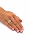 Gold-Plated Marquise Cut Engagement Ring Cubic Zirconia, , alternate image number null
