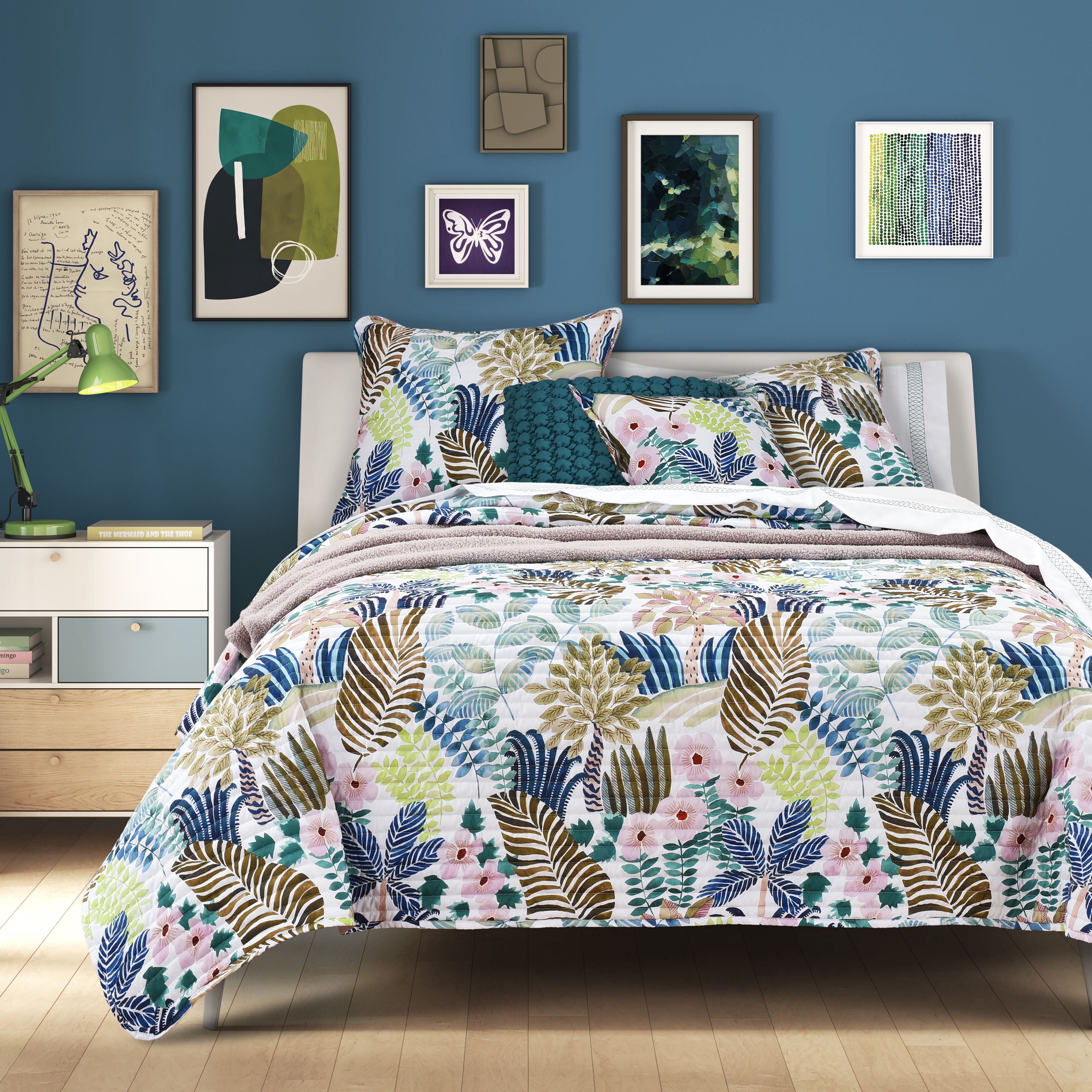 RAINFOREST TWIN/TWIN XL 2PC. QUILT SET, TEAL, hi-res image number 0