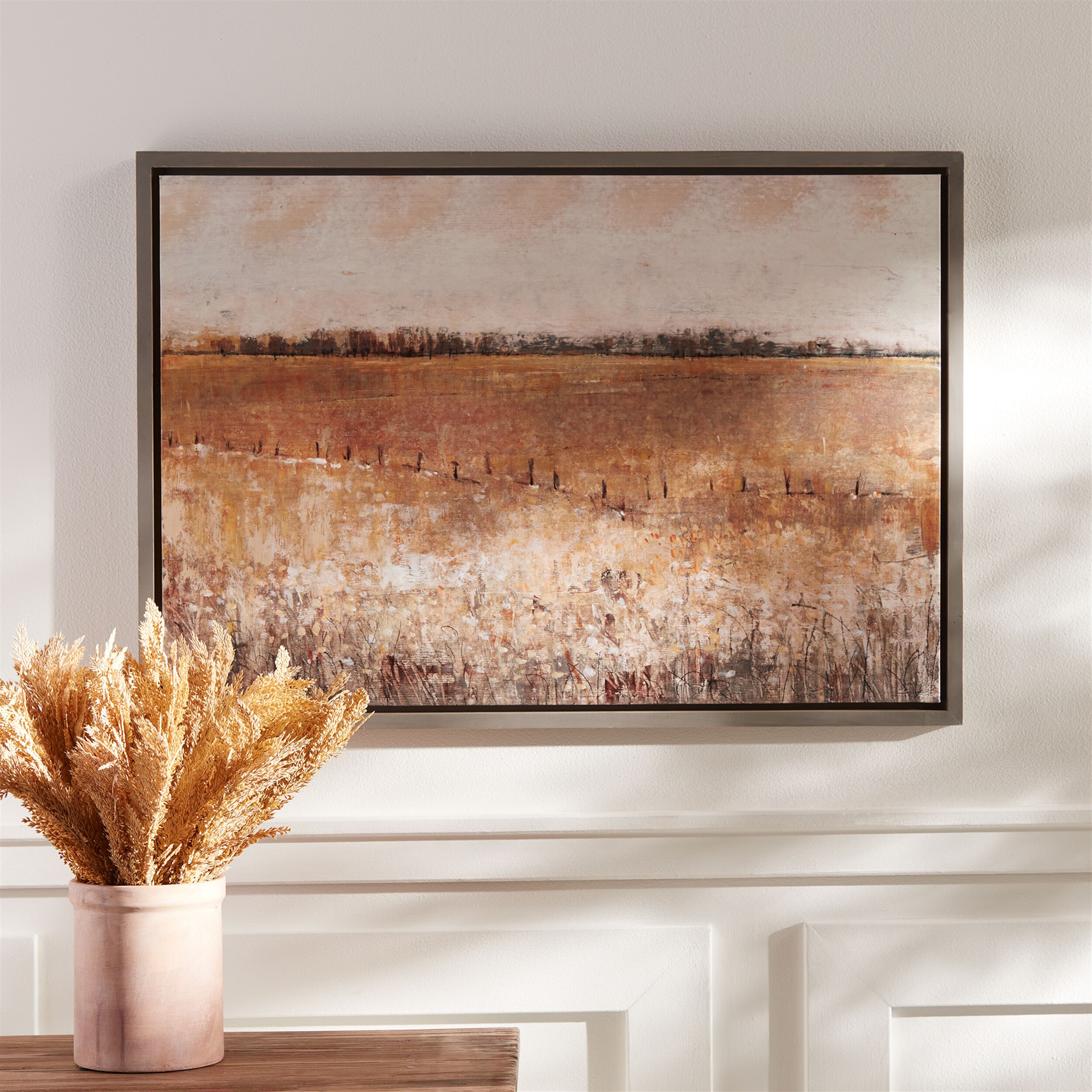 Framed Landscape Canvas Art 34 inchesL, BROWN/BEIGE, alternate image number 1