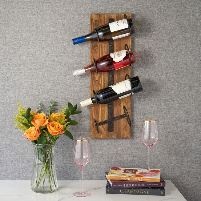 Metal And Wood Wine Rack, , on-hover image number null