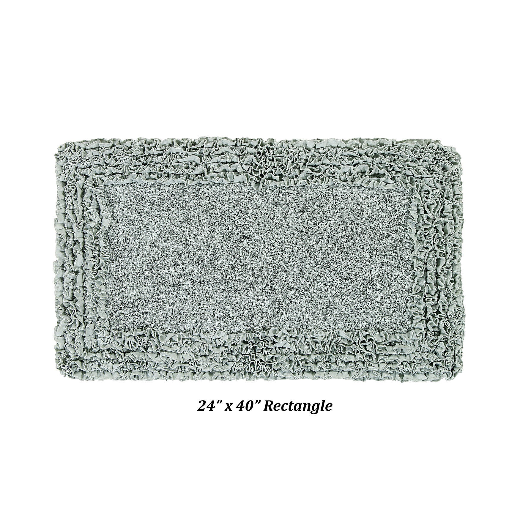 Shaggy Border Bath Rug Mat, 24 inches X 40 inches, SAGE, hi-res image number 0