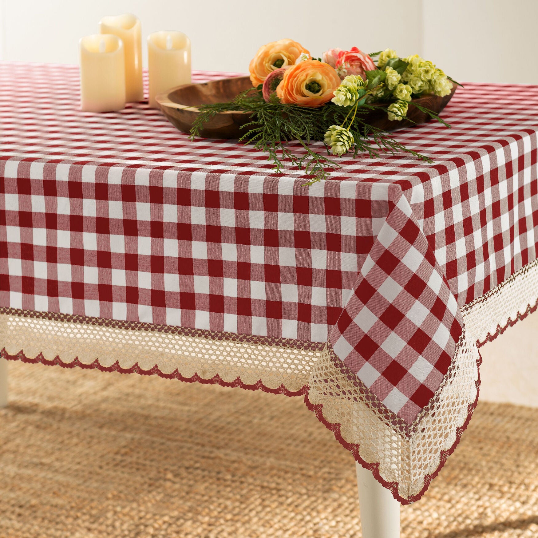 Buffalo Check Tablecloth - 60-in x 84-in, , on-hover image number 1