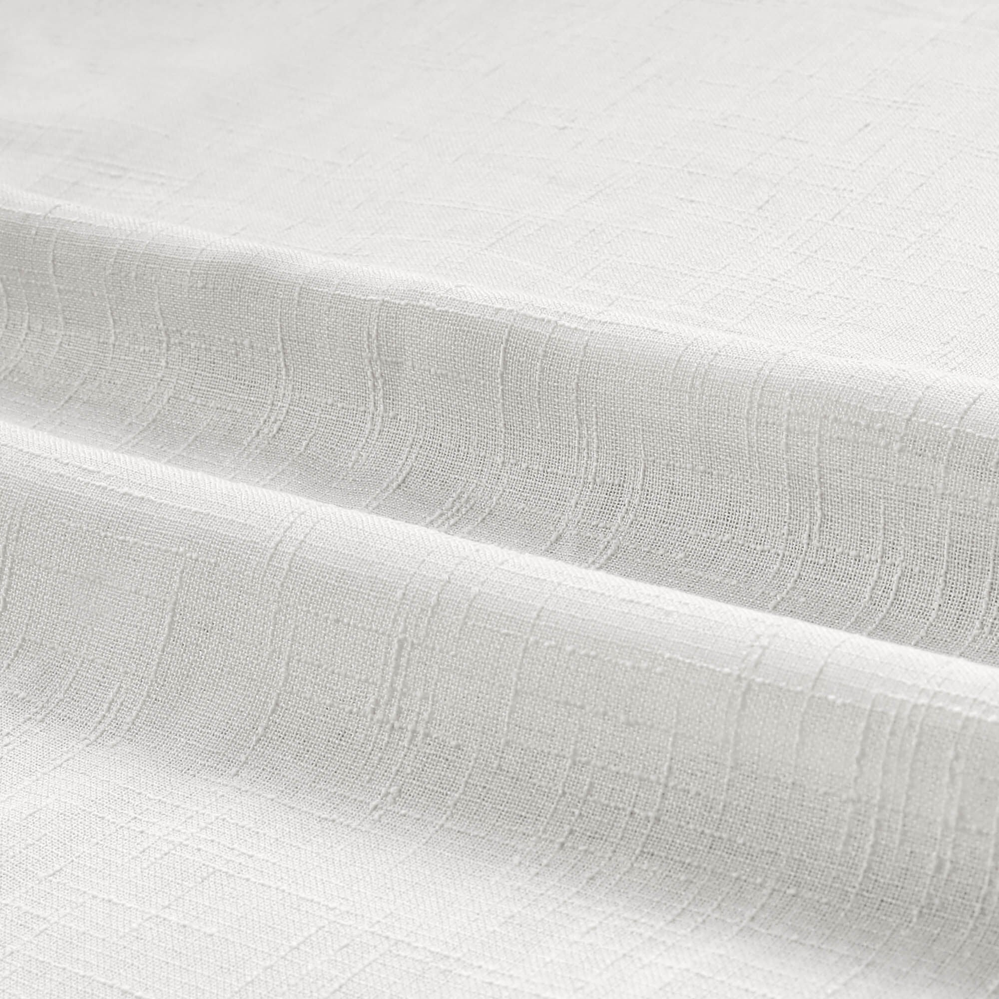 Linen Texture Double Ruffle Back Tab Curtain Pair, WHITE, alternate image number 4