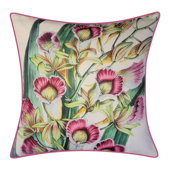 New York Botanical Garden® Indoor/Outdoor Pretty Orchids Decorative Throw Pillow 20X20, Fuchsia Multi, FUCHSIA MULTI, hi-res image number null